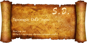 Sponga Dénes névjegykártya