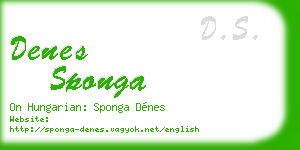 denes sponga business card